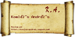 Komlós András névjegykártya