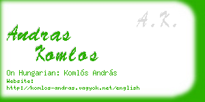 andras komlos business card