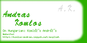 andras komlos business card